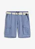 Regular Fit-cargo-bermudashorts i lin-miks med belte, bonprix