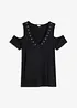 Cold Shoulder-topp med maljer, bonprix