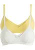 Vattert bralette uten bøyle med økologisk bomull (2-pack), bonprix