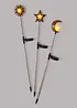 Solcelledrevet hagedekor sol, måne, stjerner (3-delt sett), bonprix