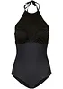 Medium shape-badedrakt med blonde, bonprix