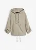 Slip on-bluse med hette i linmiks, bonprix