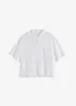 Kortermet bluse i 100% bomull, bonprix