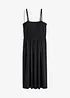 Kjole med stropper og smock av lett crepe, bonprix