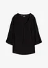Langermet bluse i lett viskose med V-hals, bonprix