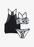 Oversized tankini (3-delt sett) med bustier-bikinioverdel, bonprix