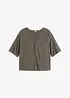Kortermet bluse i viskose- og linmiks, bonprix