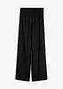 Vid bukse av viskose med High Waist smock-linning, vevd crêpe, bonprix