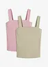 Ribbet topp i økologisk bomull (2-pack), bonprix