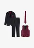 Bryllupsdress med vest og slips (5-delt sett), Slim Fit, bonprix