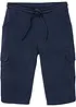 Lang cargo-bermudashorts i bomullstrikot, Regular Fit, bonprix