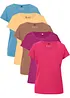 Topp med rund hals, kort arm (5-pack), bonprix