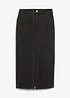 Jeansskjørt med splitt, midi, bonprix