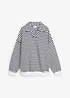 Sweatshirt med V-hals og polo-krage, bonprix