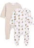 Nattdrakt til baby i ren økologisk bomull (2-pack), bonprix