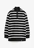Lang sweatshirt med troyer-krage, bonprix