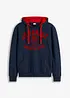 Sweatshirt med hette og Flock-print, bonprix