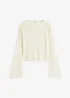 Ribbet topp i 100% bomull, bonprix