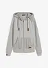 Sweatshirt med glidelås, strikket hette og lommer, bonprix