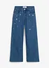 Jeans for barn med broderi, Wide Leg, bonprix