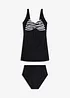 Lang tankini med highwaist-bikinibukse (2-delt sett), bonprix