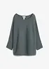 Oversized, ribbestrikket genser i viskosemiks, bonprix