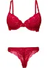 Vattert BH og stringtruse i blondemateriale (2-delt sett), bonprix