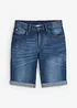 Bermudashorts i denim med stretch og regulerbar linning, Slim Fit, bonprix