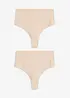 Sømløs shape-stringtruse med lett formende effekt (2-pack), bonprix