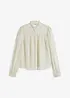 Mønstret chiffonbluse med rysjer, bonprix