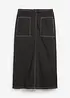 Jeansskjørt Mid Waist, midi-lengde, bonprix
