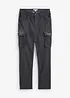 Cargobukse med stretch i vasket look, Straight, bonprix
