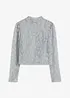 Langermet topp med glitter-detalj, bonprix
