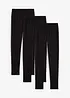 Leggings i elastisk, økologisk bomullsmiks (3-pack), bonprix