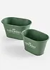 Ovale blomsterpotter (2-delt sett), bonprix