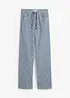 Loose Straight-jeans, High Waist, stripemønster, bonprix