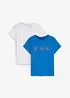 Basic T-skjorte med trykk (2-pack), bonprix