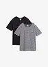 Henley T-skjorte (2-pack) i ren økologisk bomull, bonprix