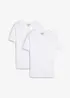 T-skjorte i ren økologisk bomull, Slim Fit (2-pack), bonprix