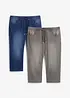Regular Fit-3/4-pull on-jeans i lett denim med stretch, Straight, (2-pack), bonprix