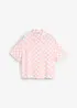 Kortermet bluse med rutemønster, bonprix