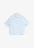 Kortermet bluse med rutemønster, bonprix