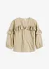 Bluse i lett materiale med volanger, bonprix