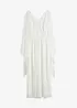 Brudekjole i tynn chiffon med blonder, bonprix