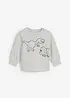 Myk sweatshirt i økologisk bomull med dinosaur-print, bonprix