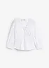 Bluse med rynking og elastiske sømmer, bonprix