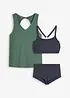 Tankini (3-delt sett) med bandeau-bikinioverdel, bonprix