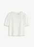 Kortermet bluse med blonder, bonprix