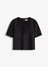 Kortermet bluse med blonder, bonprix