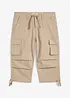 Loose Fit Stretch-3/4-cargohose, ekstra vid, bonprix